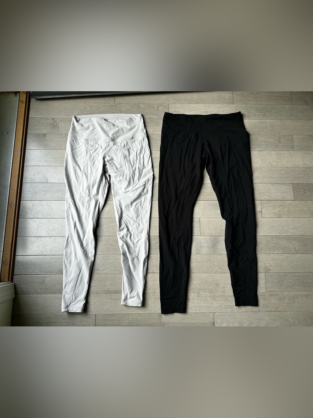 Lot Of 2 Womens Lululemon Black And Gray Athletic Workout Yoga Pants Gym Size 10